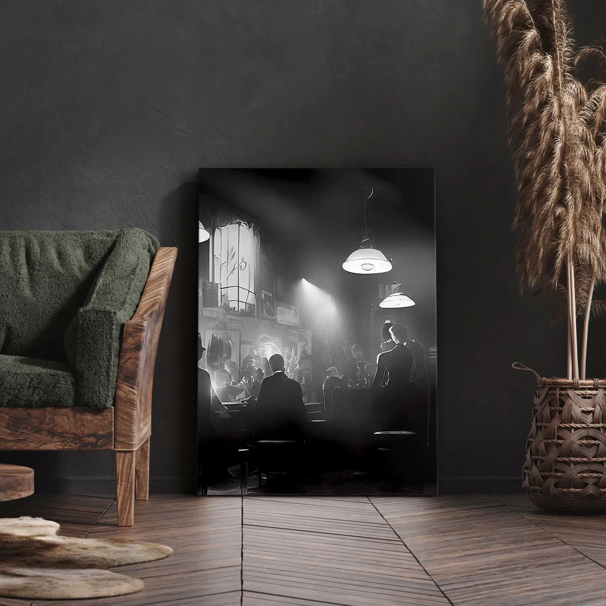 Lærredstryk - Billede på lærred - I en jazzet stemning - 45x80 cm