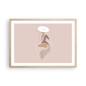 Plakat i ramme af lyst egetræ - En dame, der skal være - 70x50 cm