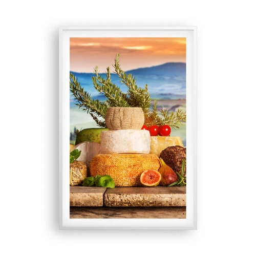 Plakat i hvid ramme - Italiensk livsglæde - 61x91 cm