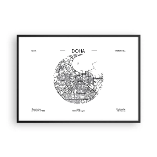 Plakat i sort ramme - Dohas anatomi - 100x70 cm