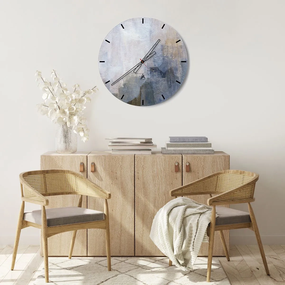 Vægur, Uret - Farvetoner og akkorder - 40x40 cm