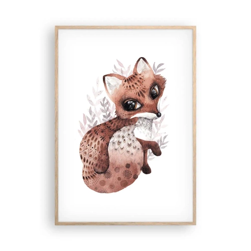 Plakat i ramme af lyst egetræ - Kun kærlighed - 70x100 cm