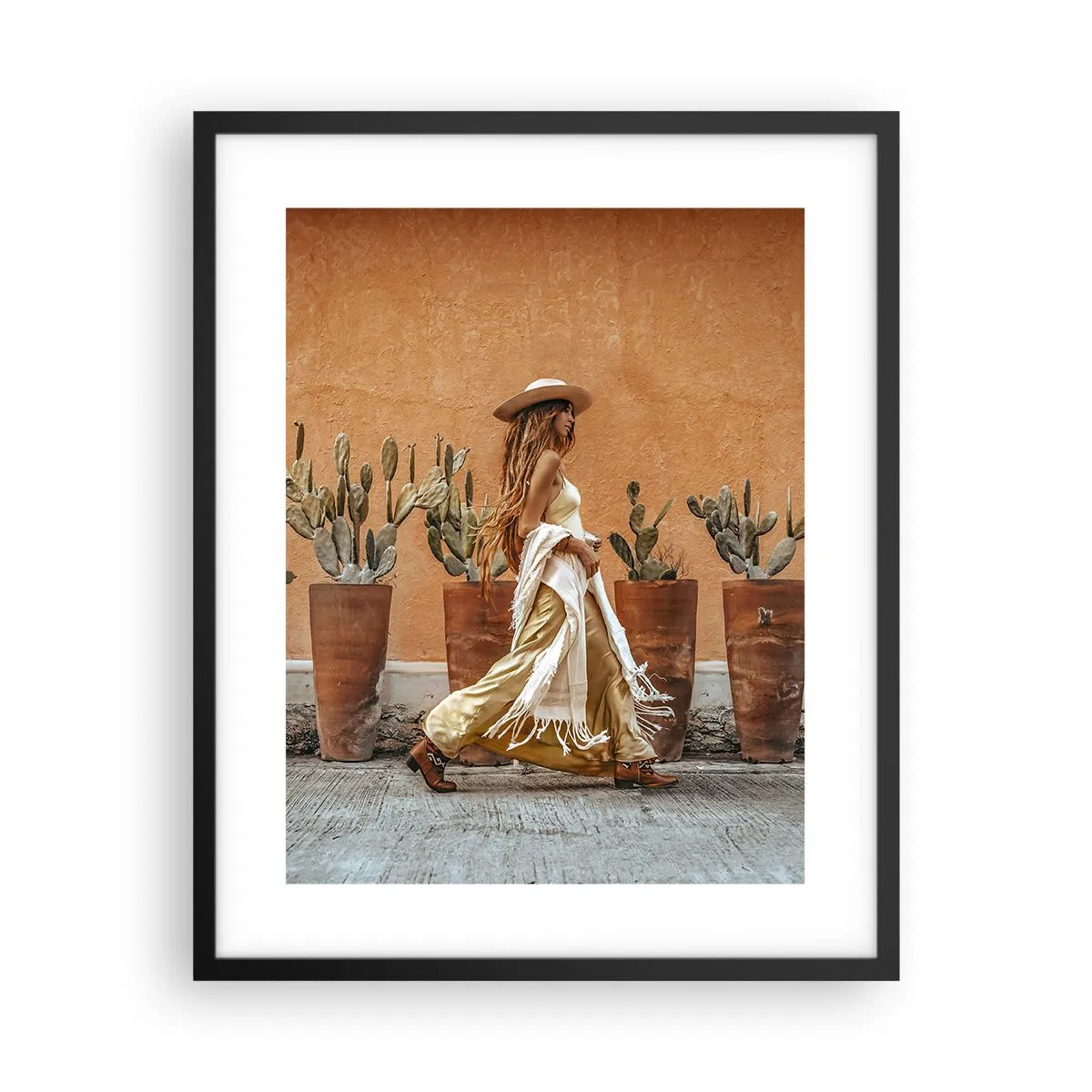 Plakat i sort ramme - I en hippieagtig stil - 40x50 cm