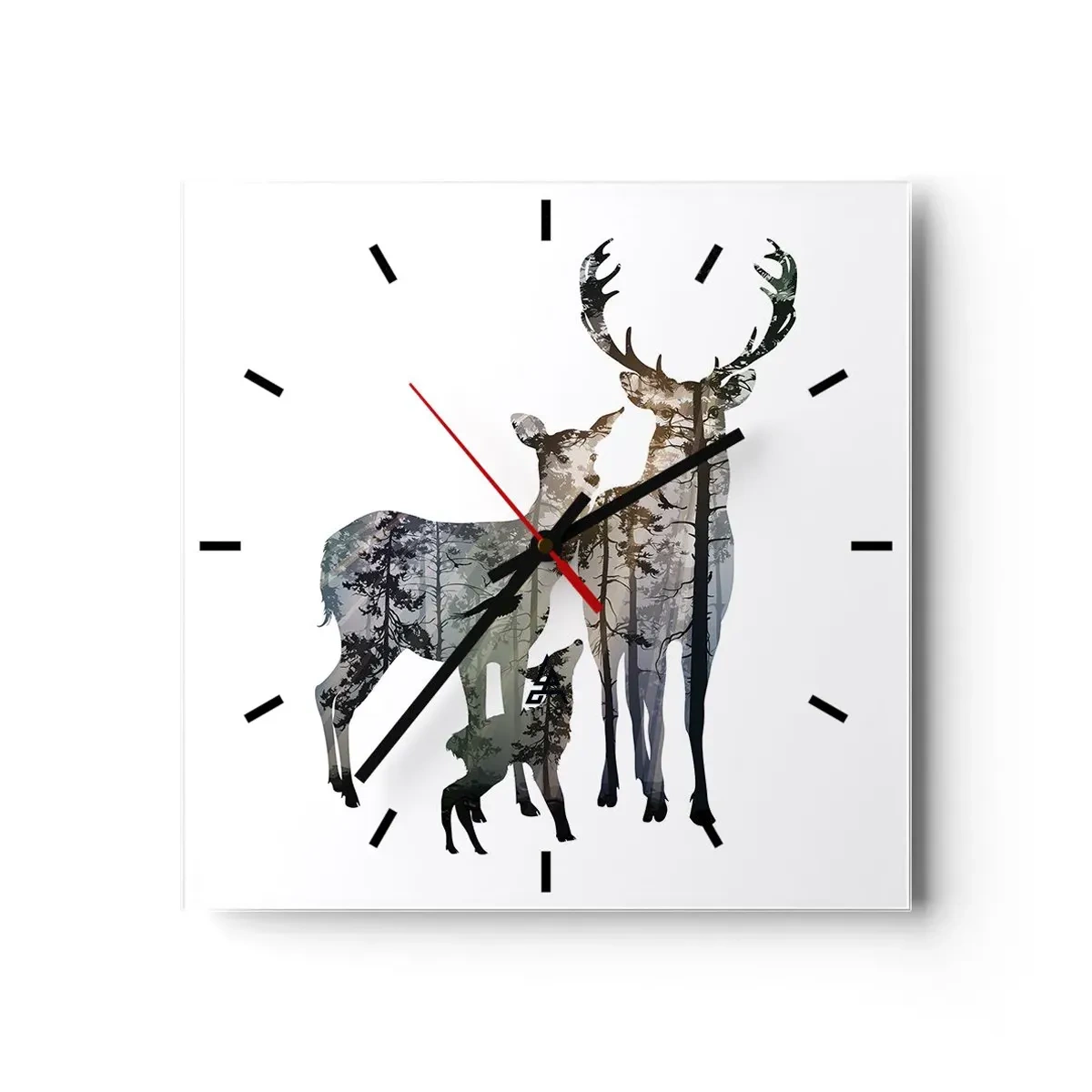 Vægur, Uret - Familiefoto - 30x30 cm