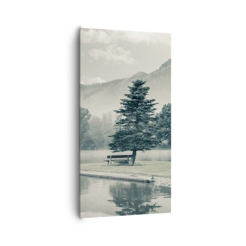 Lærredstryk - Billede på lærred - Søen sover stadig - 65x120 cm