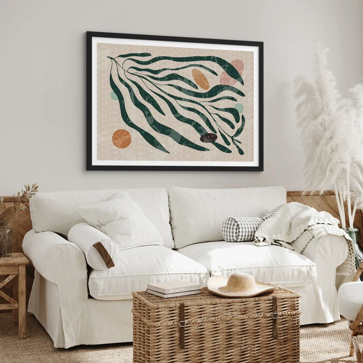 Plakat i sort ramme - Blandt det grønne - 100x70 cm