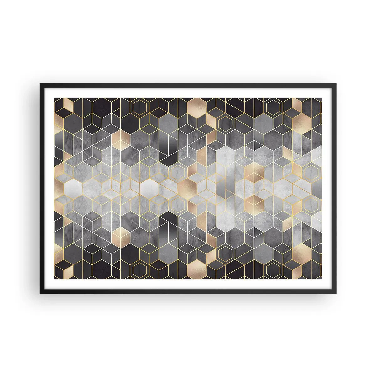 Plakat i sort ramme - Sammensætning af diamanter - 100x70 cm