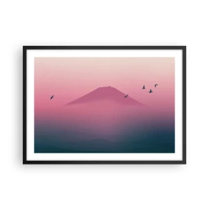 Plakat i sort ramme - Vandrer over skyerne - 70x50 cm