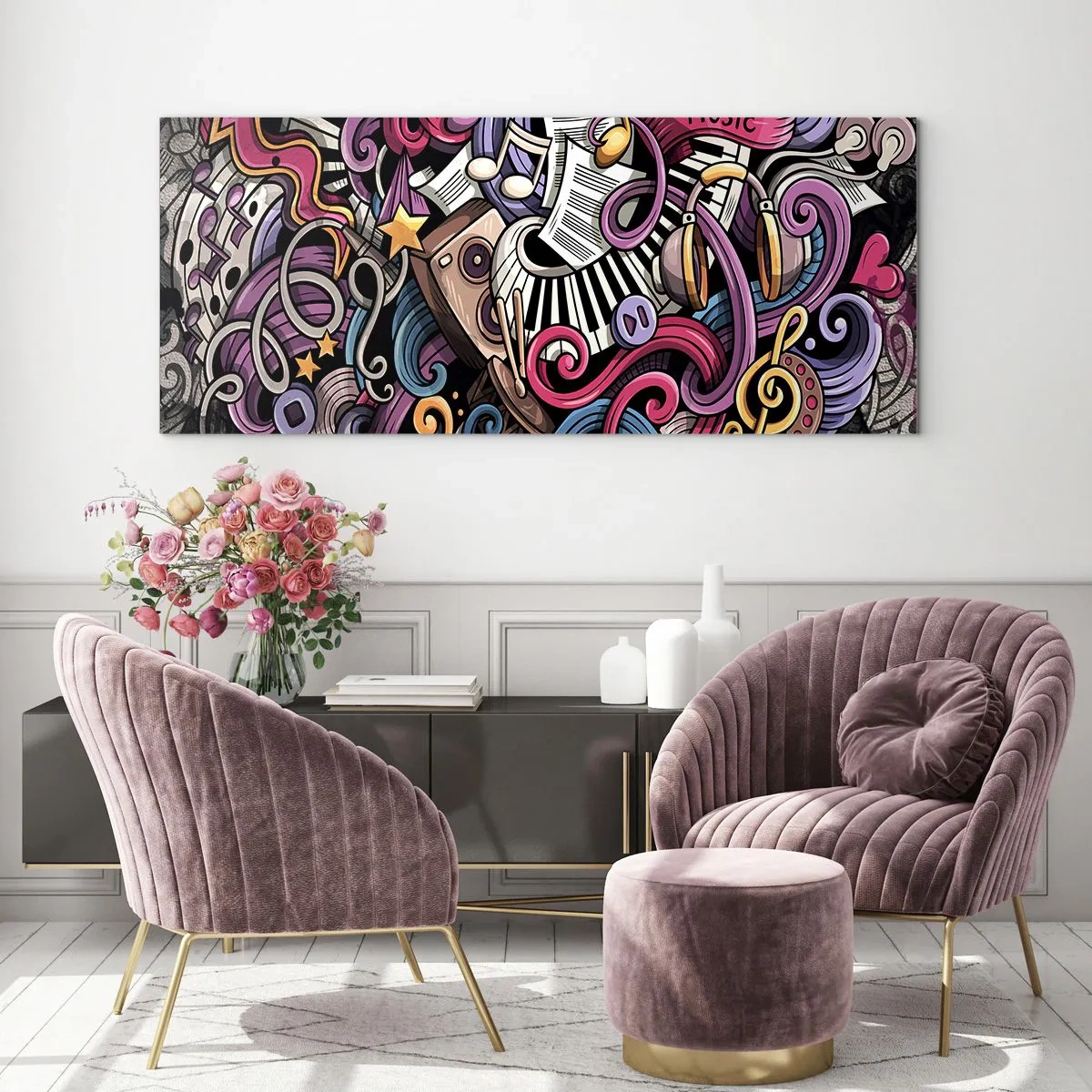 Billede på glas - Kompliceret melodi - 160x50 cm
