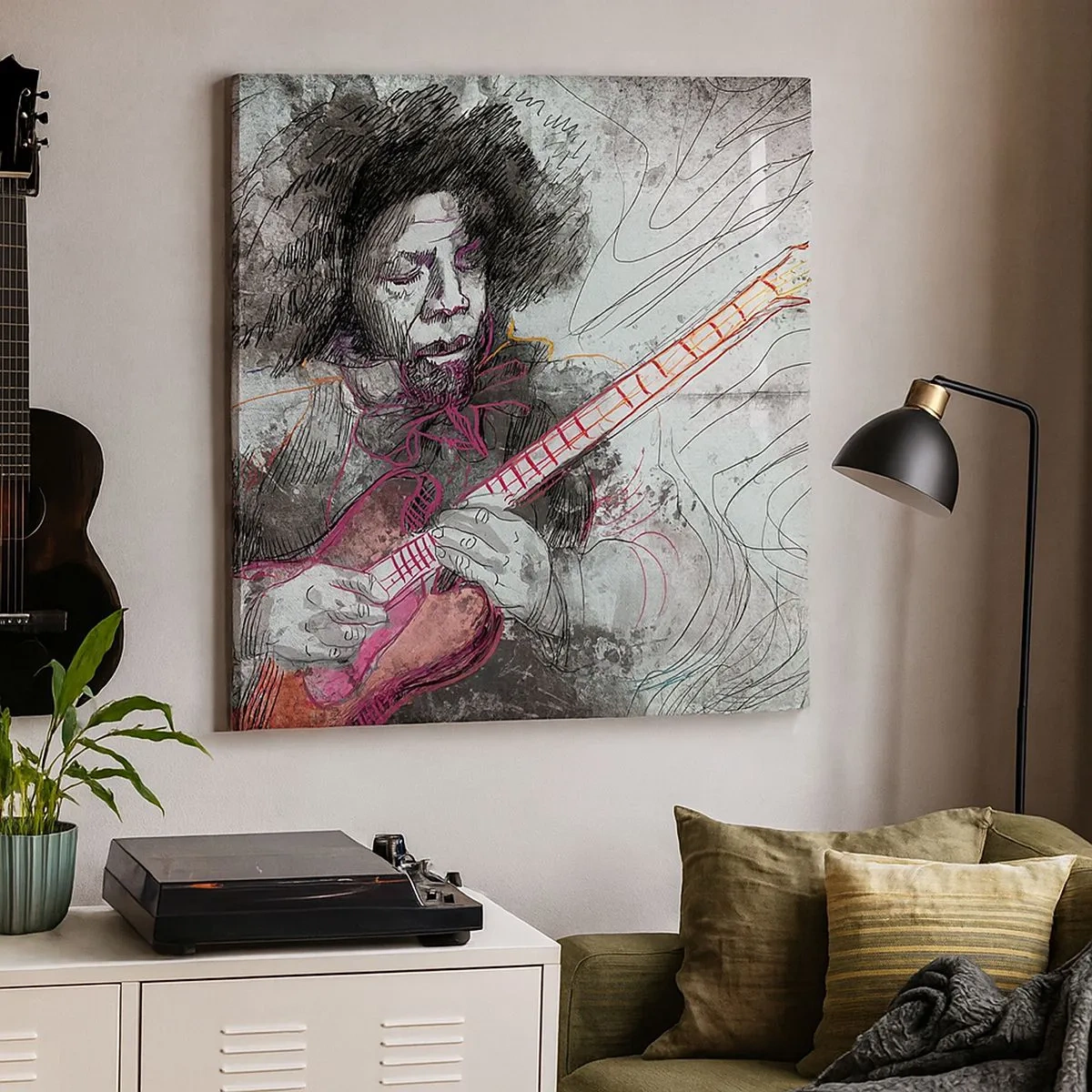 Lærredstryk - Billede på lærred - På musikkens bølger - 30x30 cm