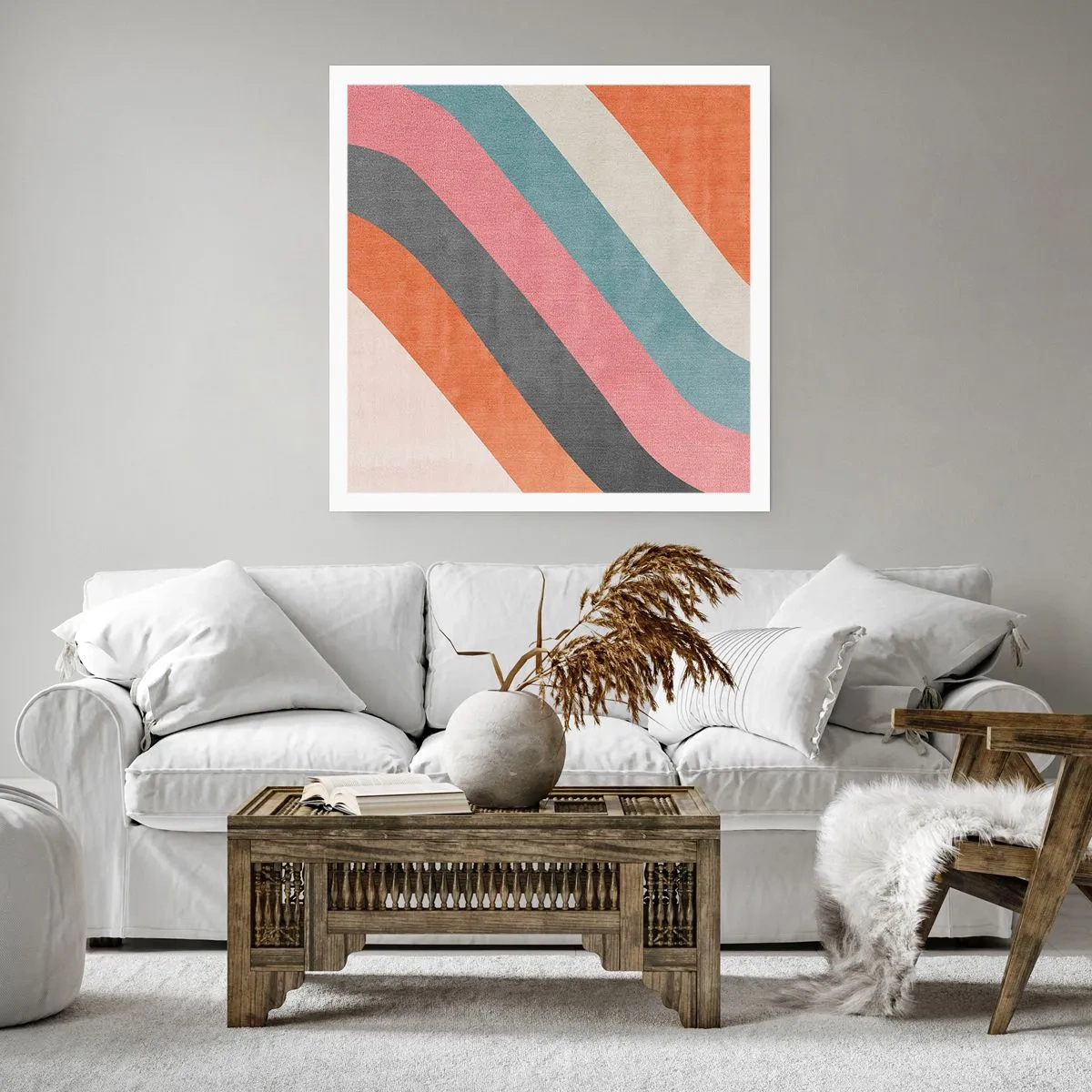 Plakat - Diagonal komposition - bevægelse - 40x40 cm