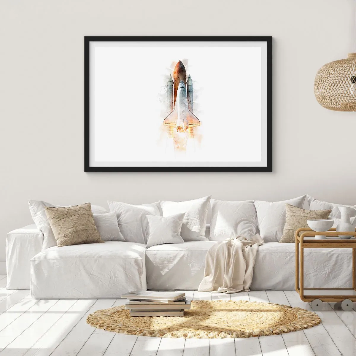 Plakat i sort ramme - Opdagelsesrejsende i starten - 100x70 cm