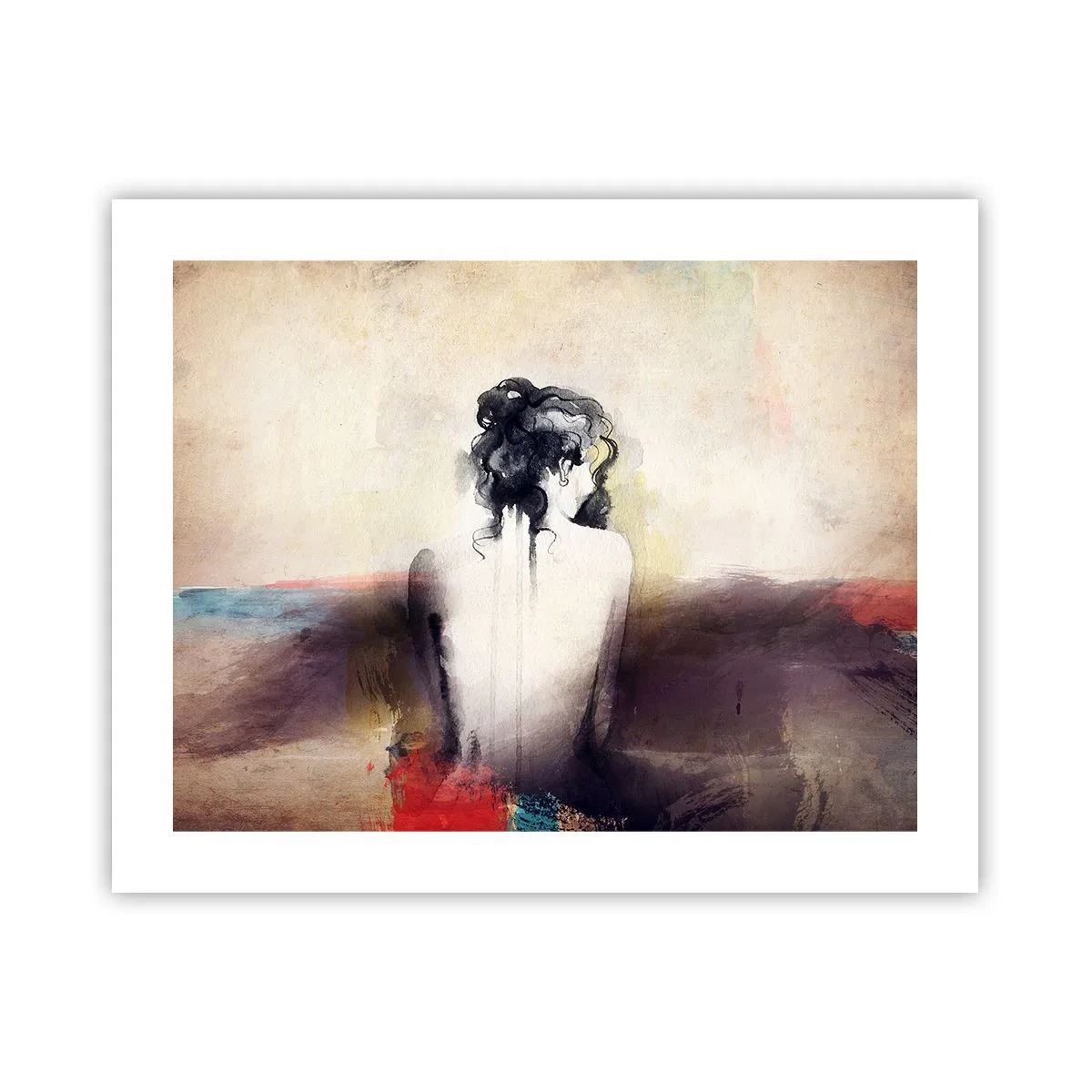 Plakat - Glatte linjer, ovale former - 50x40 cm