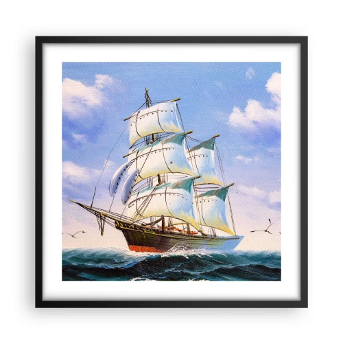 Plakat i sort ramme - Stolt med vinden - 50x50 cm