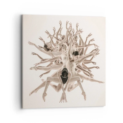 Lærredstryk - Billede på lærred - Blomstrende i dans - 70x70 cm