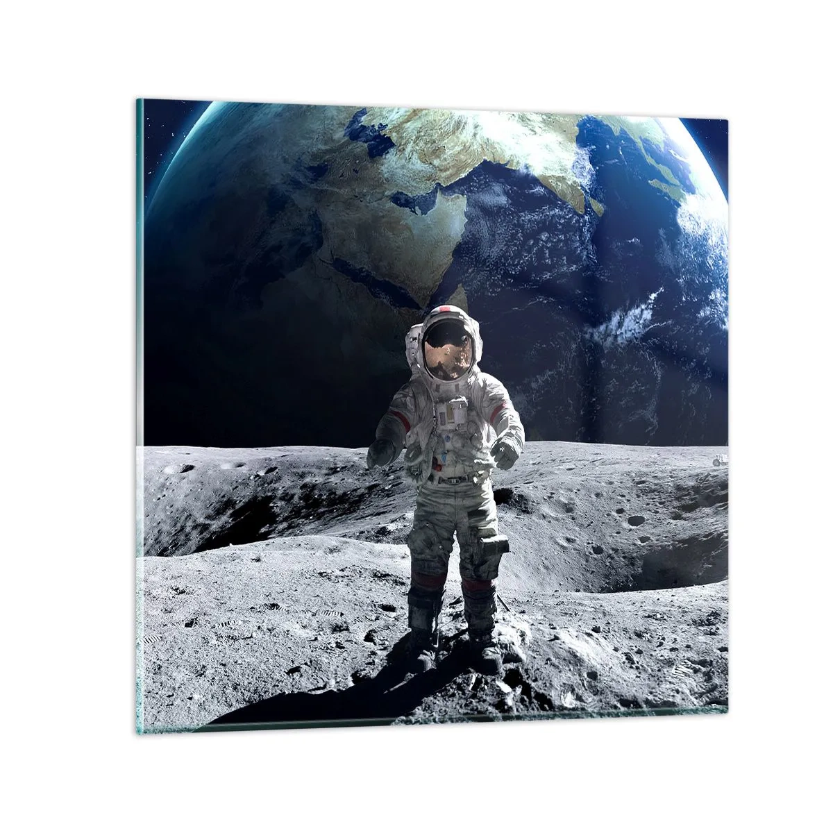 Billede på glas - Hilsner fra månen - 40x40 cm