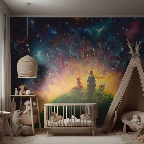 Fototapet Selvklæbende Deluxe Sticker - Kærlighed og venskab - hele verden - For børn, Venskab, Abstraktion - 500x350 cm