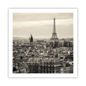 Plakat - Over Paris' hustage - 60x60 cm