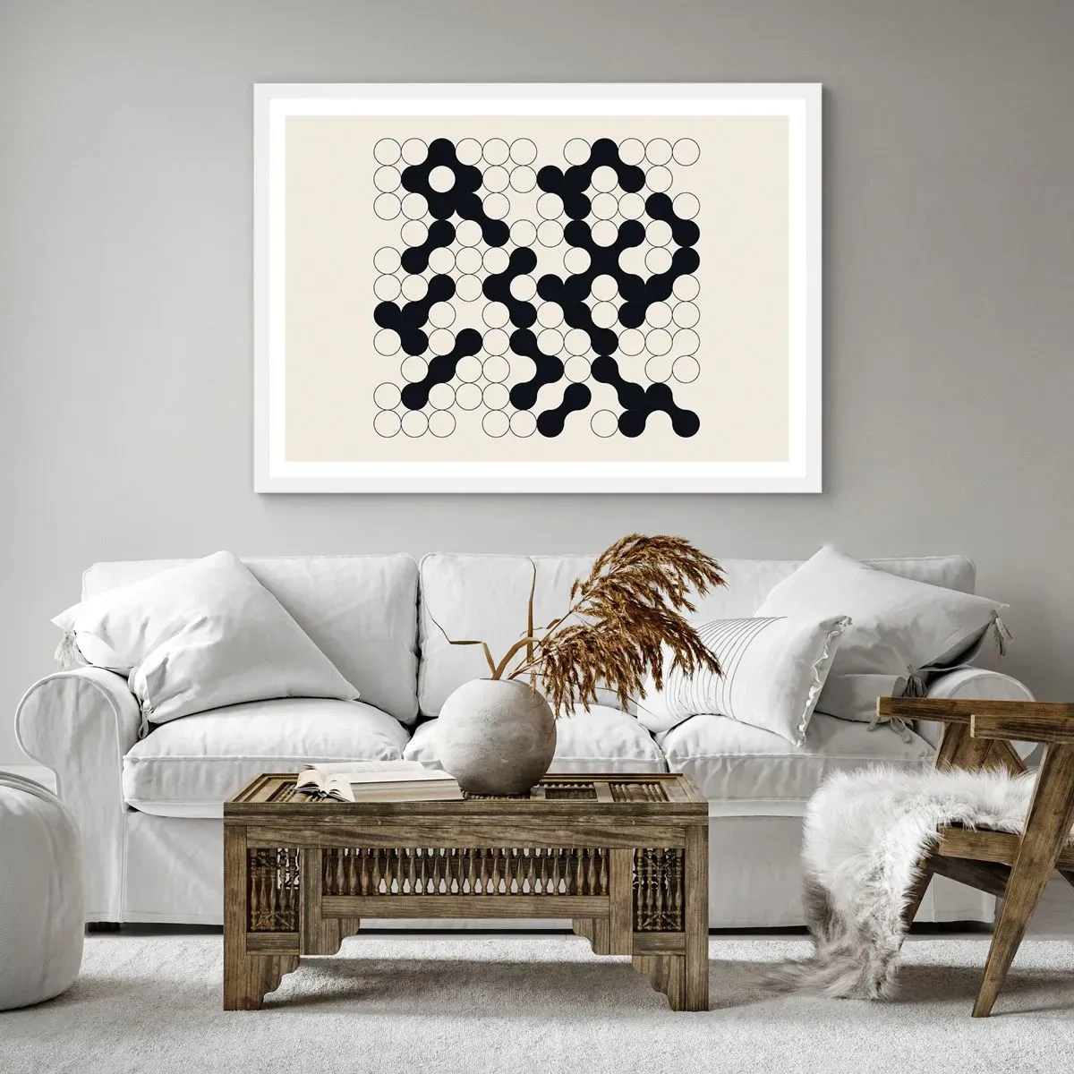 Plakat i hvid ramme - Kinesisk spil - variation - 50x40 cm