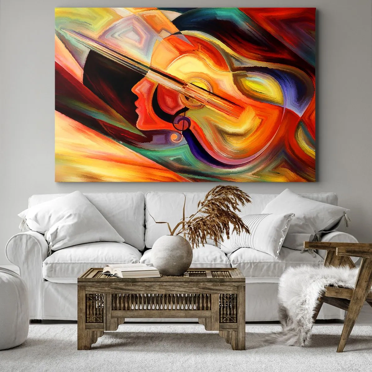 Lærredstryk - Billede på lærred - Og alt er i orden - 100x70 cm