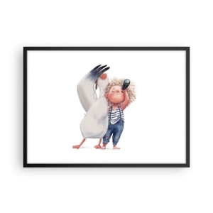 Plakat i sort ramme - En plan for en fantastisk rejse - 70x50 cm
