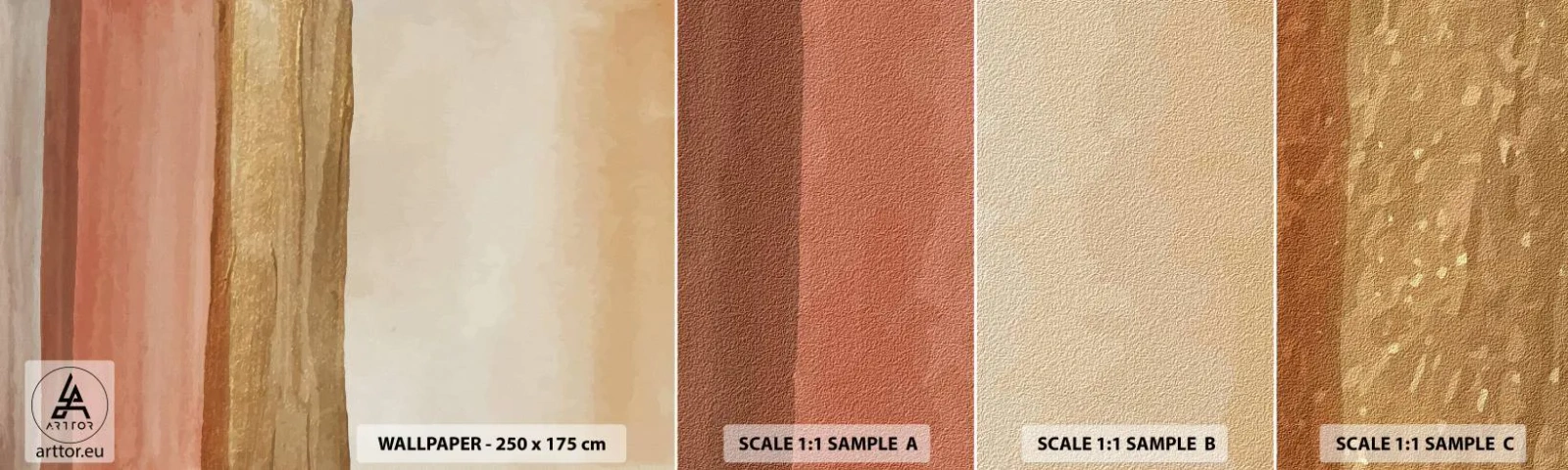 Prøve Fototapet Selvklæbende Deluxe Sticker - Lodret sammensætning - Abstraktion, Stykke, Moderne kunst. - 100x30 cm