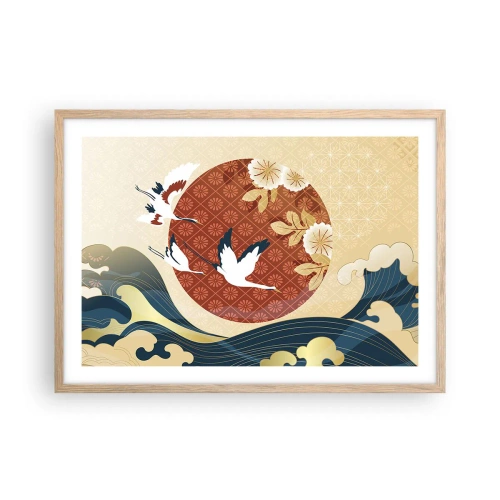 Plakat i ramme af lyst egetræ - Kompatibel manglende overensstemmelse - 70x50 cm