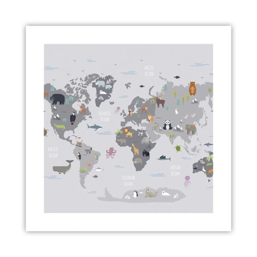 Plakat - Fortæl mig, hvor du er fra... - 40x40 cm