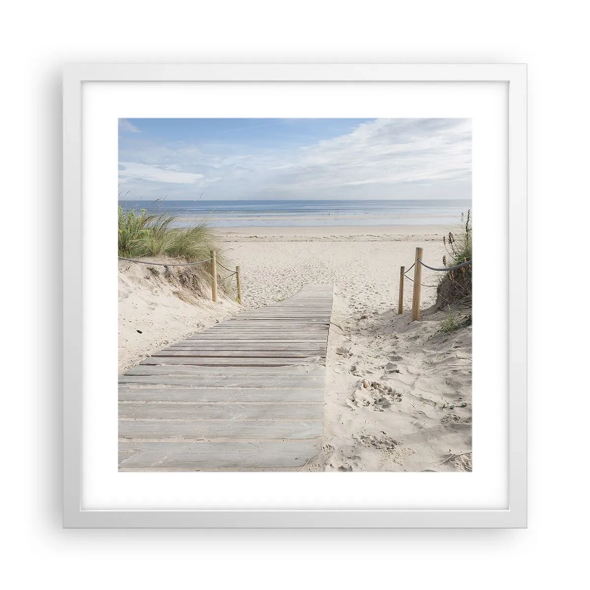 Plakat i hvid ramme - Ud over horisonten - 40x40 cm