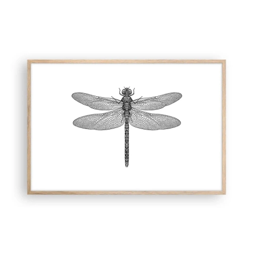 Plakat i ramme af lyst egetræ - Præcision i naturen - 91x61 cm