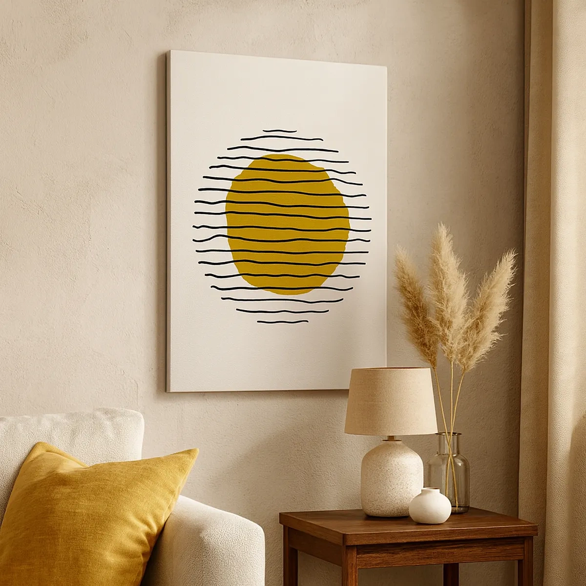 Lærredstryk - Billede på lærred - Abstraktion, der skælver af varme - 50x70 cm