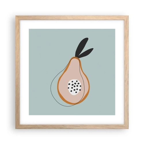 Plakat i ramme af lyst egetræ - Trænge ind i tingenes natur - 40x40 cm