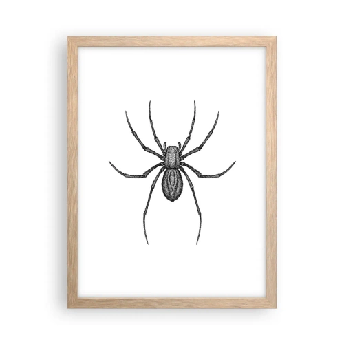 Plakat i ramme af lyst egetræ - Foruroligende præcision - 30x40 cm