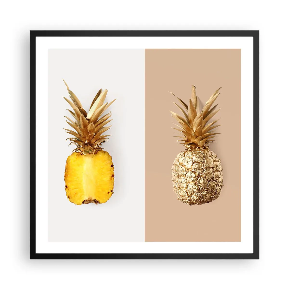 Plakat i sort ramme - Ananas til os - 60x60 cm