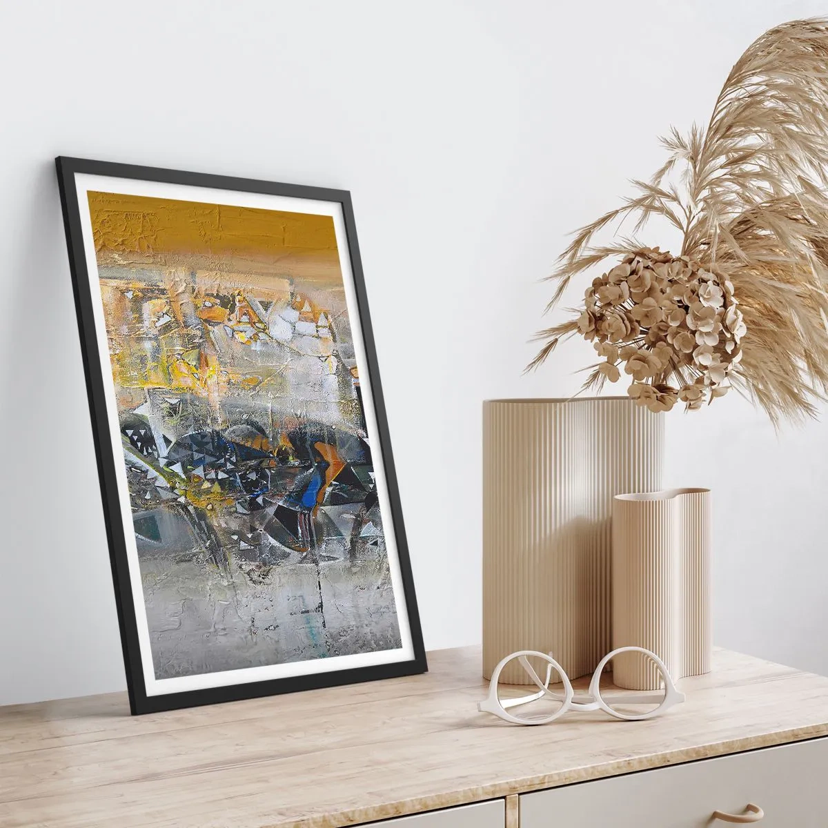 Plakat i sort ramme - Alt vil falde på plads - 30x40 cm