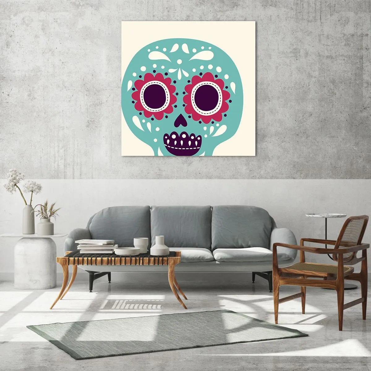 Billede på glas - Livet - sjovt indtil døden - 30x30 cm