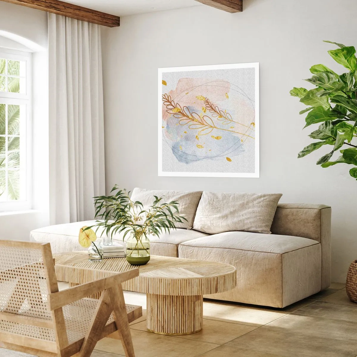 Plakat - En gylden eksplosion - 50x50 cm