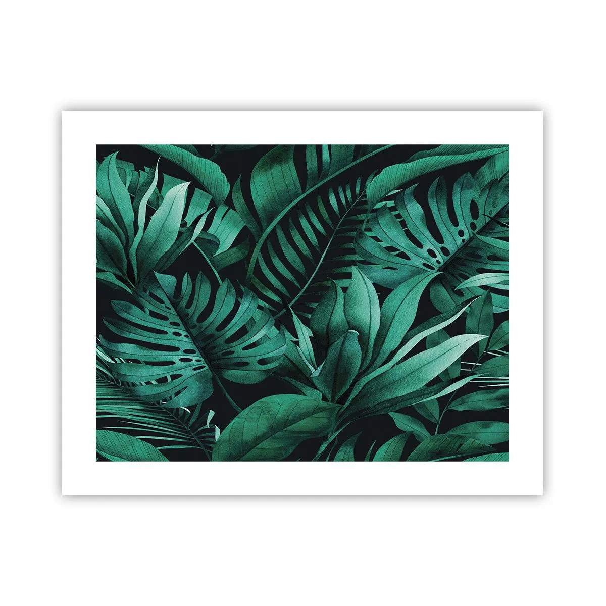 Plakat - Dyb tropisk grøn - 50x40 cm