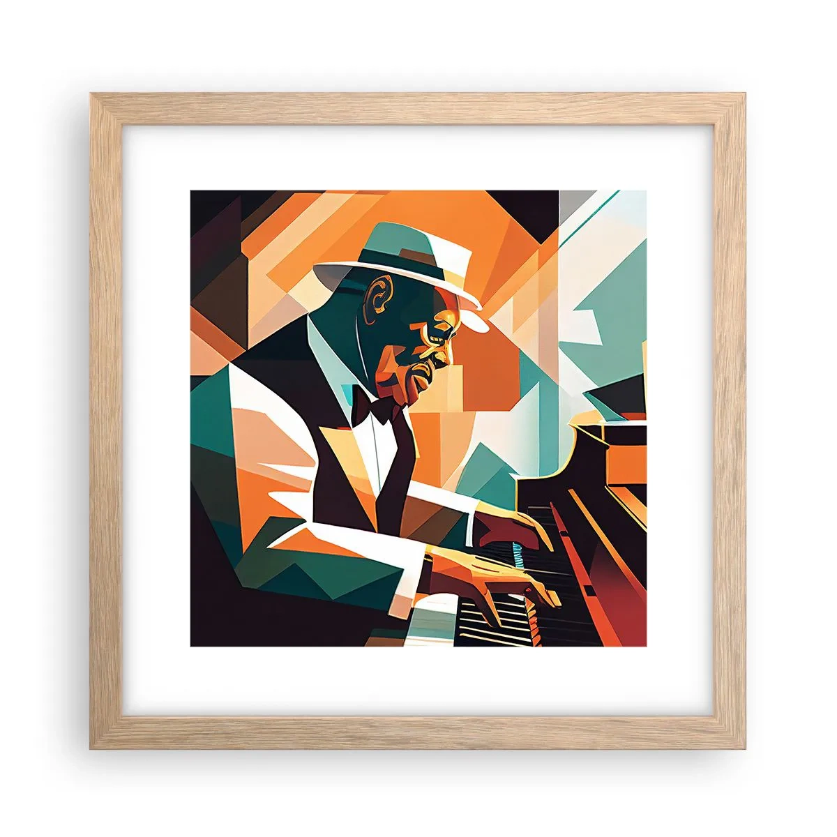Plakat i ramme af lyst egetræ - Alt det jazz - 30x30 cm