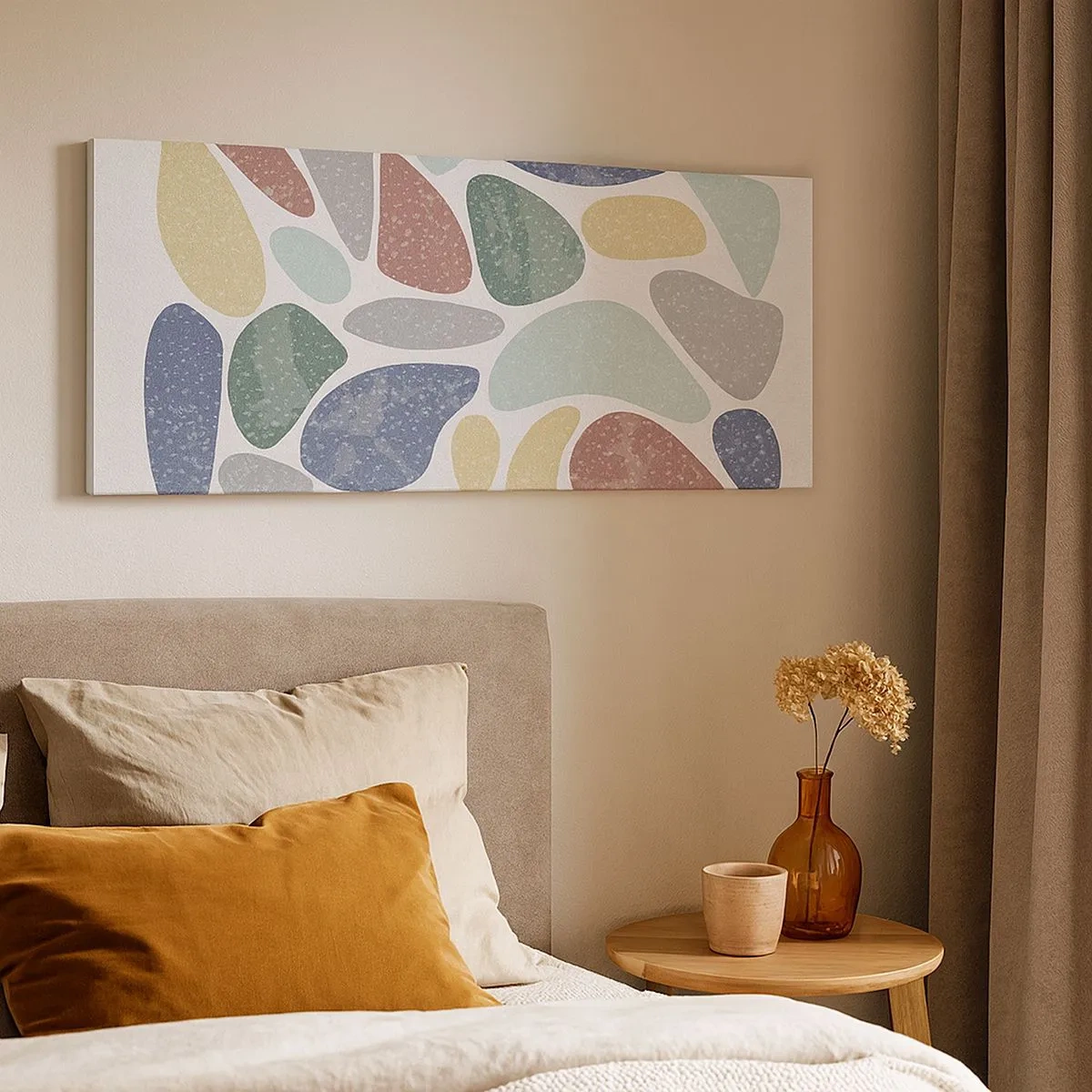 Lærredstryk - Billede på lærred - Mosaik af pulveriserede farver - 100x40 cm