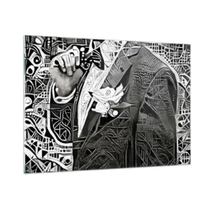 Billede på glas - Bare en tilsyneladende grå mand - 100x70 cm