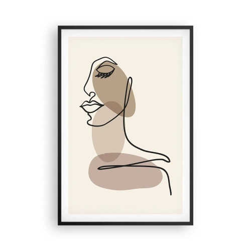 Plakat i sort ramme - En vis linje af skønhed - 61x91 cm