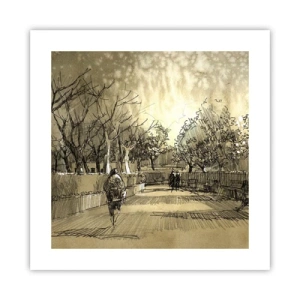 Plakat - Et øjeblik med fjer - 40x40 cm