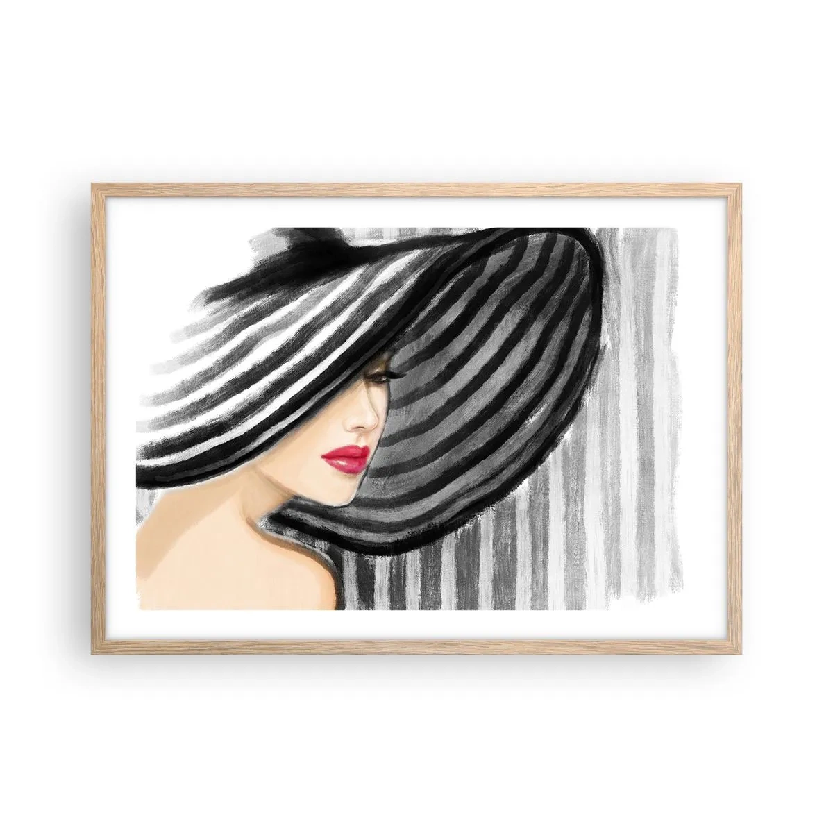 Plakat i ramme af lyst egetræ - Hvor kan jeg finde dig? - 70x50 cm