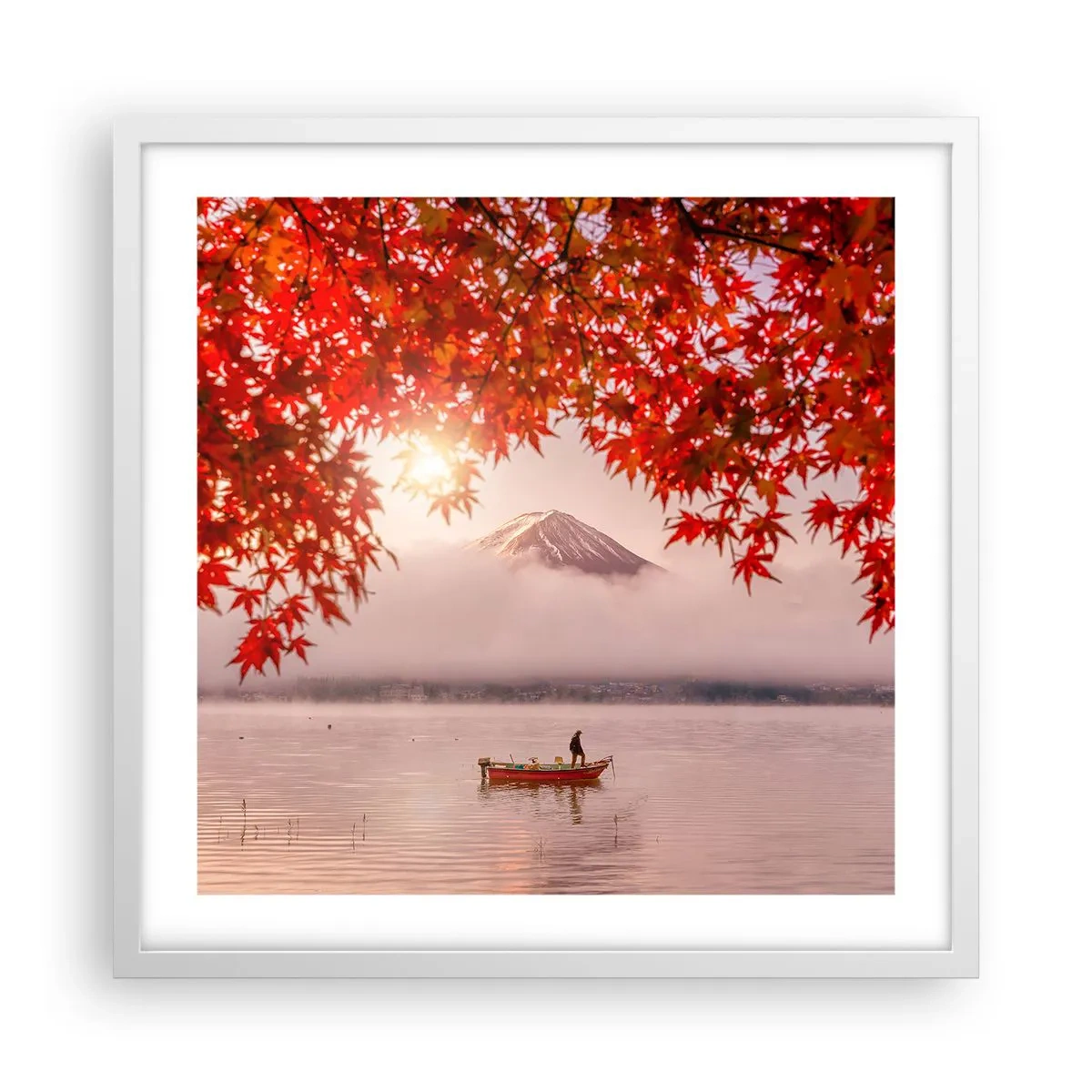 Plakat i hvid ramme - I en japansk atmosfære - 50x50 cm