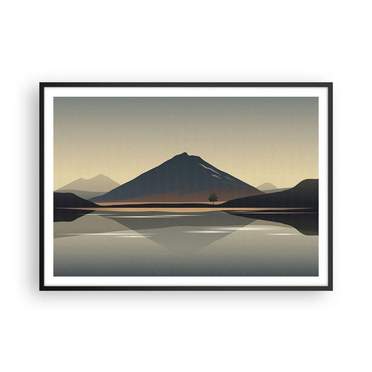 Plakat i sort ramme - Spejlrefleksion - 100x70 cm