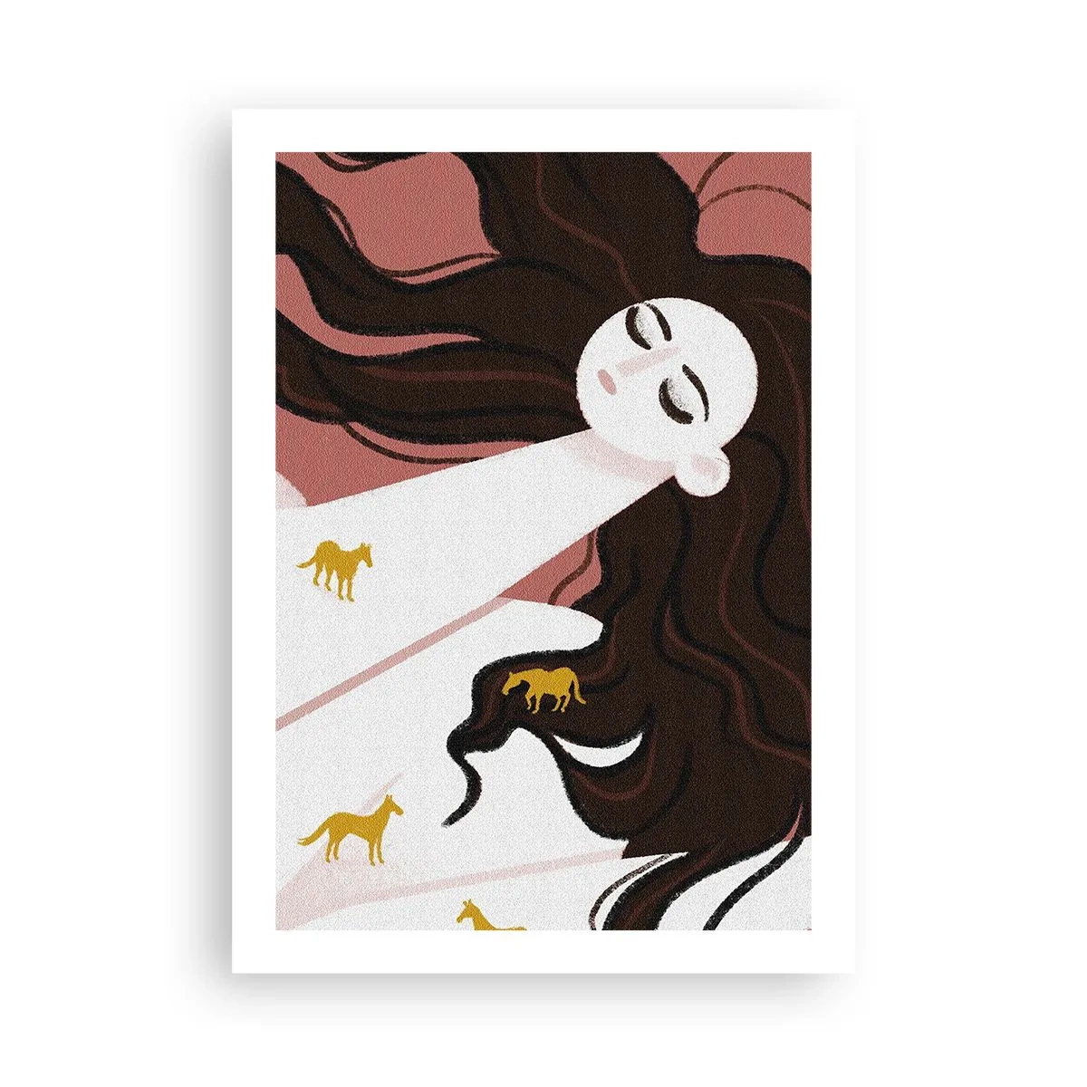 Plakat - Drøm om en gylden hest - 50x70 cm