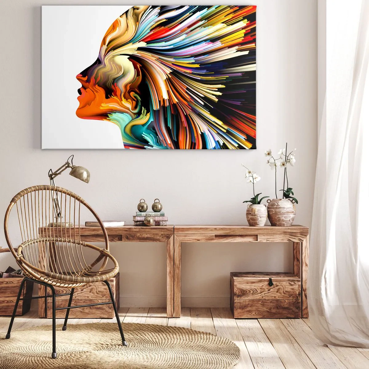 Lærredstryk - Billede på lærred - En eksplosion af fantasi - 100x70 cm