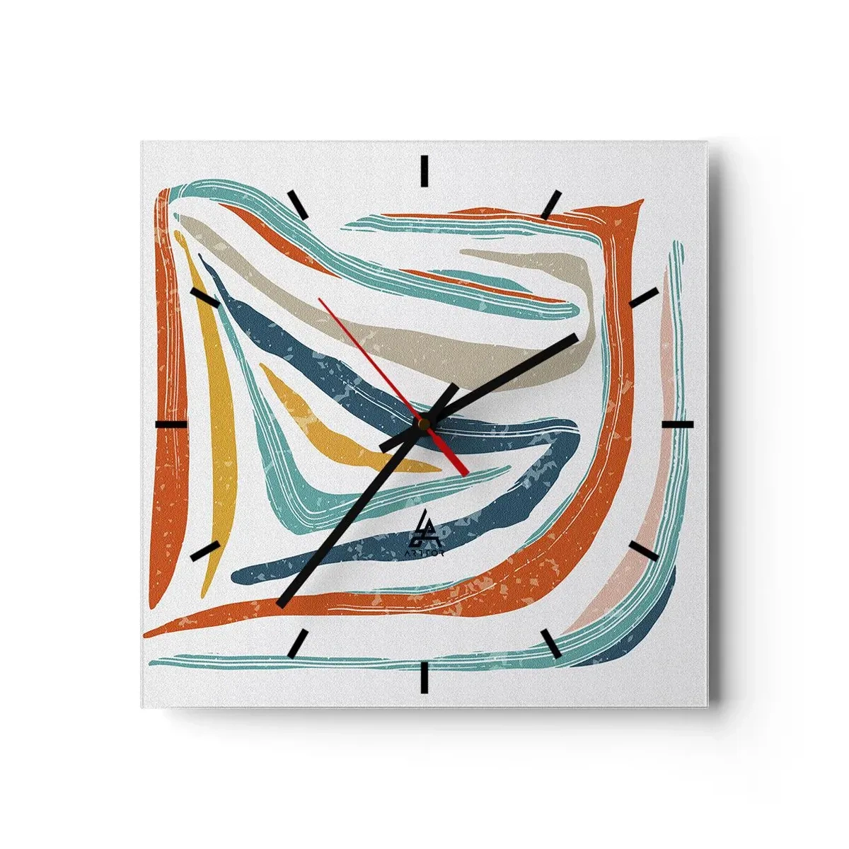 Vægur, Uret - Venligt smilende abstraktion - 30x30 cm