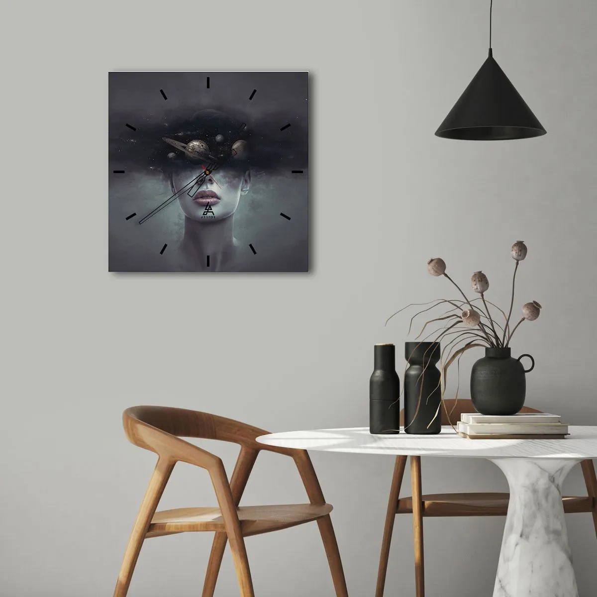 Vægur, Uret - Og planeterne er ved at gå amok... - 40x40 cm